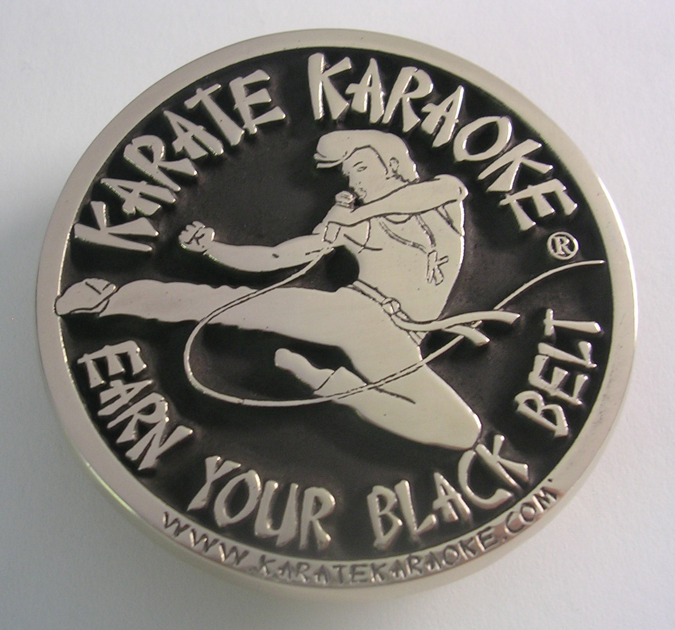 Karate Karaoke Belt Buckle