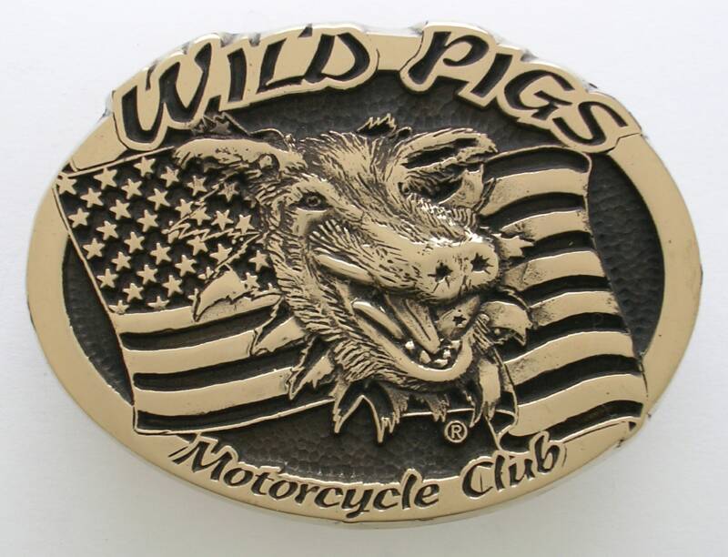 Wild Pigs Motorcycle Club Buckle