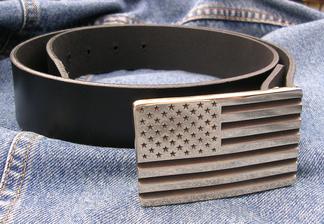 American Flag Buckle Patriot  Solid Brass Made in the USA Classic Buckles